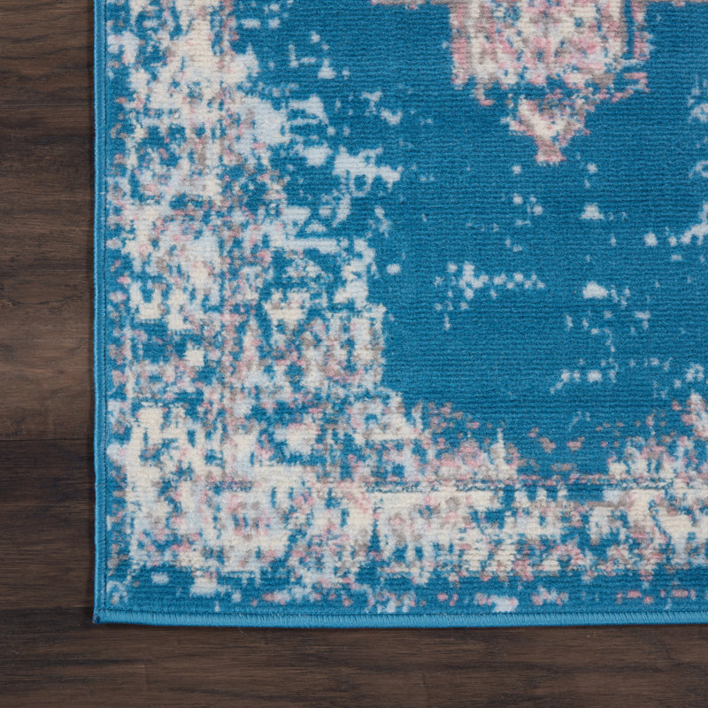 Bungalow Rose Burnie Oriental Blue/Ivory Area Rug & Reviews Wayfair